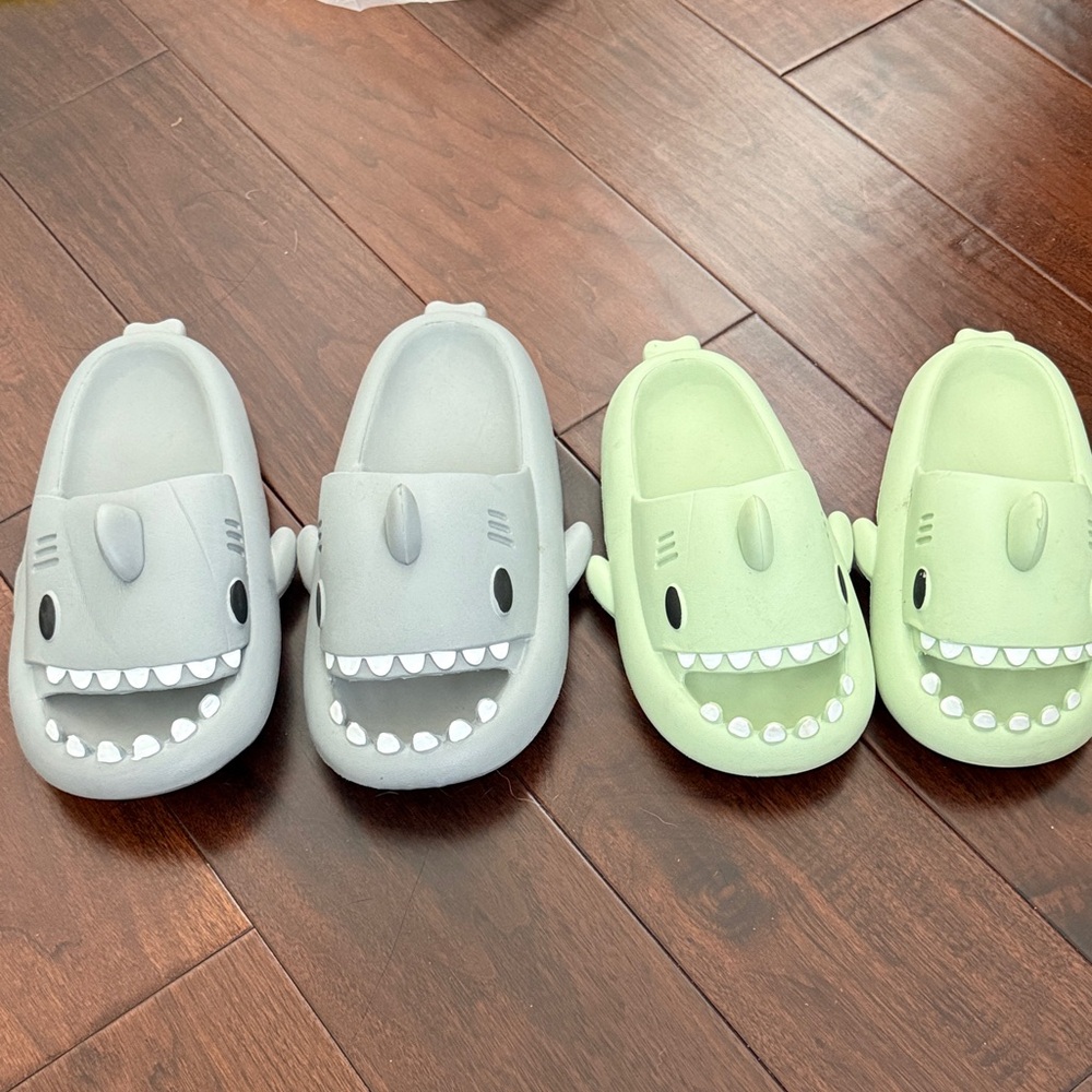 Cute Shark Slippers, his and hers, men 10 women’s 8
